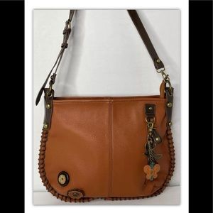 Chala Orange Handbag Hobo/Cross Body Vegan Leather